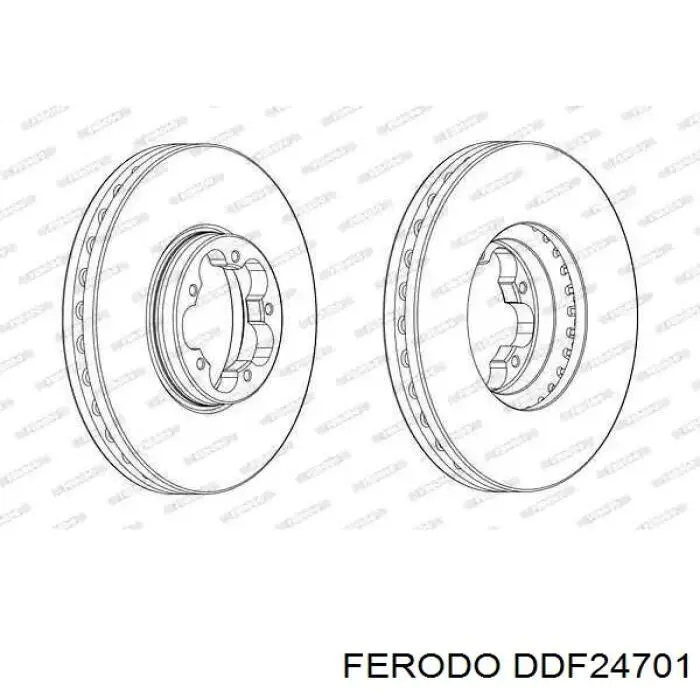 DDF24701 Ferodo Tarcza hamulcowa przednia
