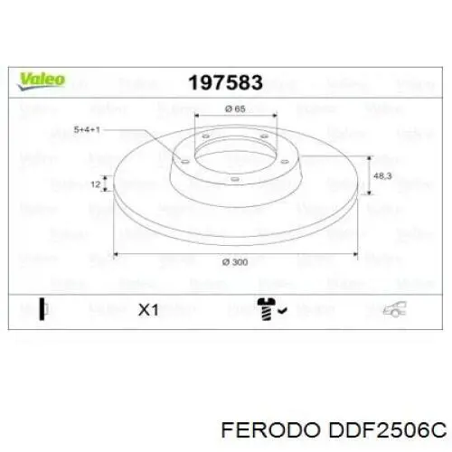 Do koszyka DDF2506C Ferodo Tarcza hamulcowa tylna