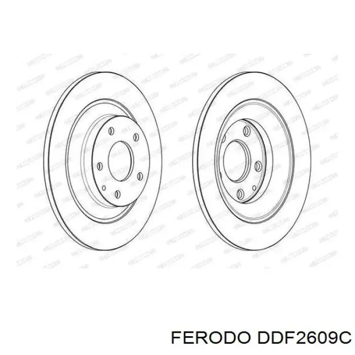 DDF2609C Ferodo Tarcza hamulcowa tylna