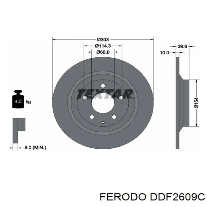 Tarcza hamulcowa tylna Ferodo DDF2609C cena, od 41,85 USD