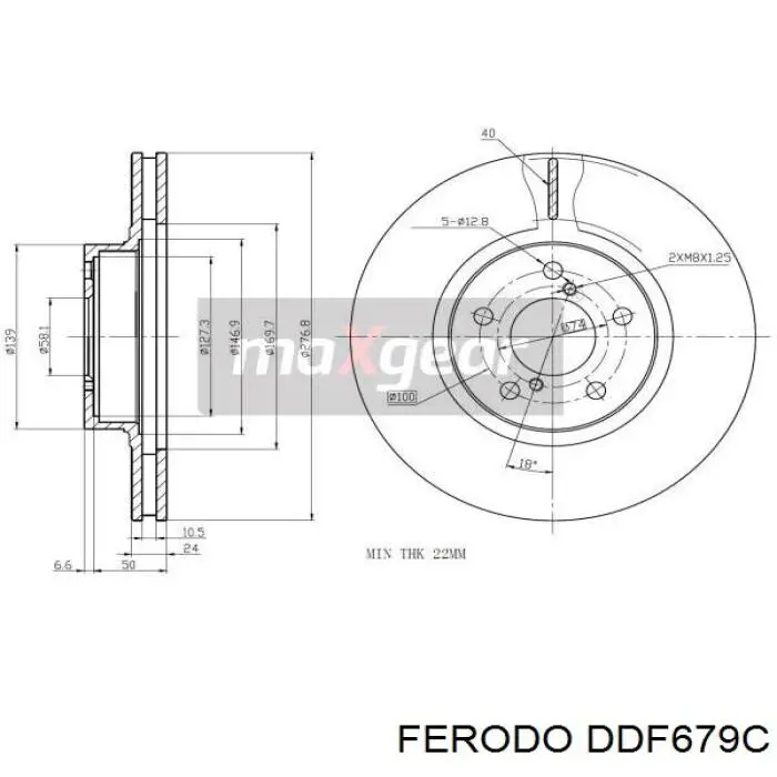 Do koszyka DDF679C Ferodo Tarcza hamulcowa przednia