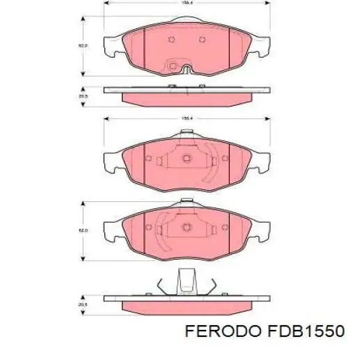 Do koszyka FDB1550 Ferodo Klocki hamulcowe przednie tarczowe