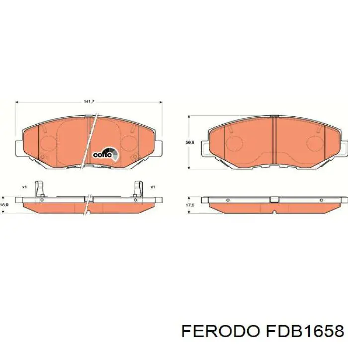 Klocki hamulcowe przednie tarczowe Ferodo FDB1658 cena, od 26,01 USD