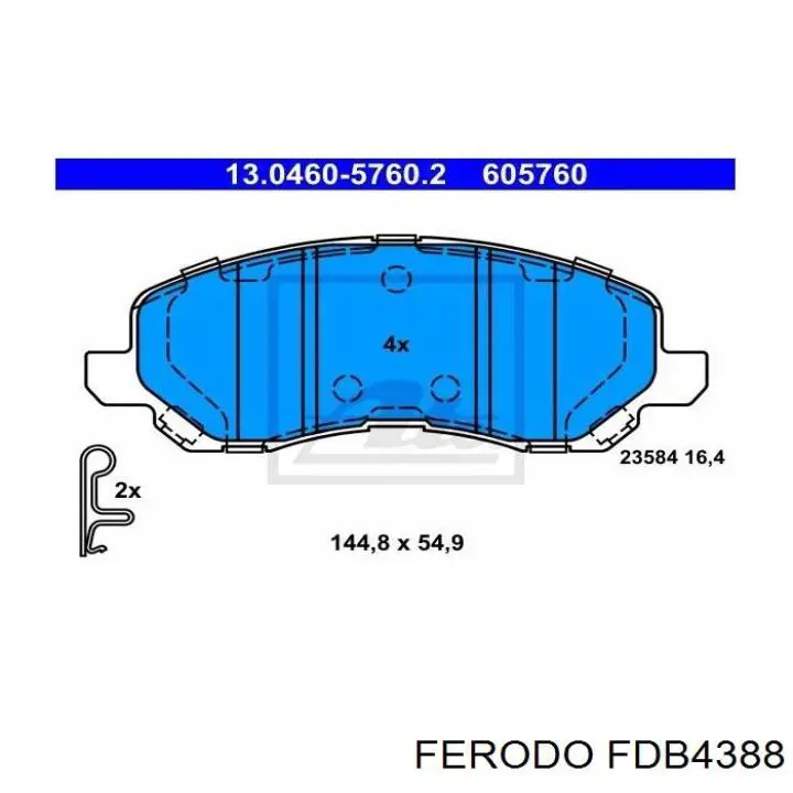 Do koszyka FDB4388 Ferodo Klocki hamulcowe przednie tarczowe