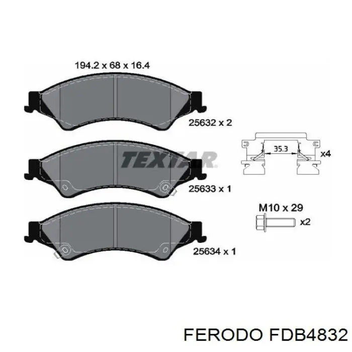 FDB4832 Ferodo Klocki hamulcowe przednie tarczowe