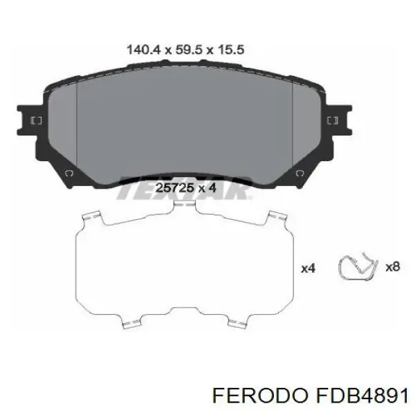 Klocki hamulcowe przednie tarczowe Ferodo FDB4891 cena, od 27,43 USD