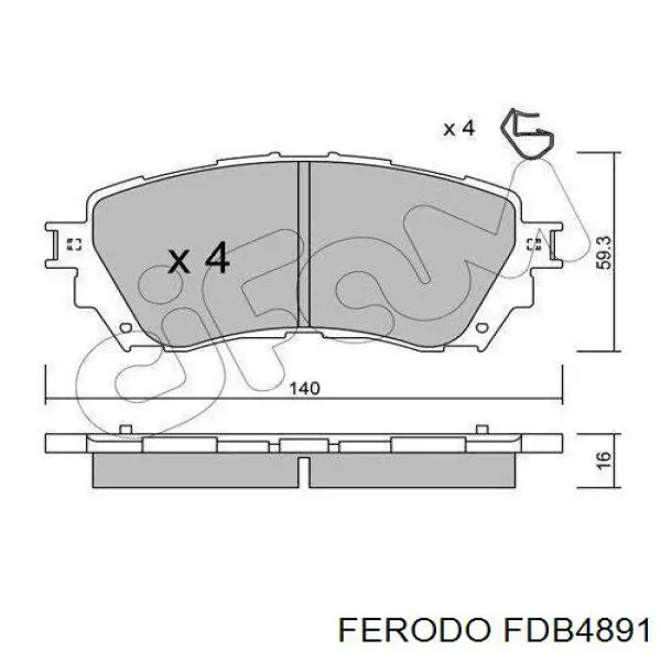 Do koszyka FDB4891 Ferodo Klocki hamulcowe przednie tarczowe