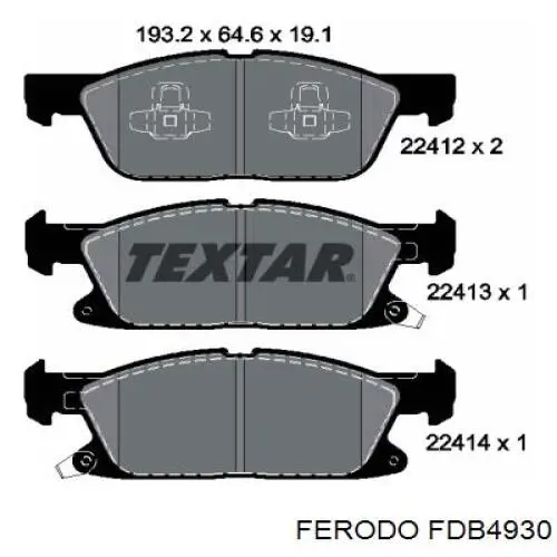Klocki hamulcowe przednie tarczowe Ferodo FDB4930 cena, od 44,94 USD