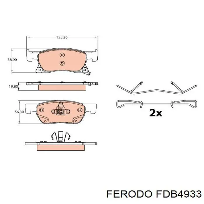 Klocki hamulcowe przednie tarczowe FDB4933 Ferodo