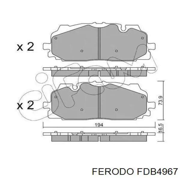 Klocki hamulcowe przednie tarczowe Ferodo FDB4967 cena, od 48,90 USD
