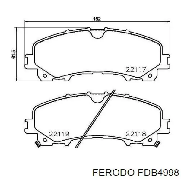 FDB4998 Ferodo Klocki hamulcowe przednie tarczowe