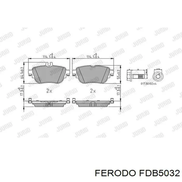 FDB5032 Ferodo Klocki hamulcowe przednie tarczowe