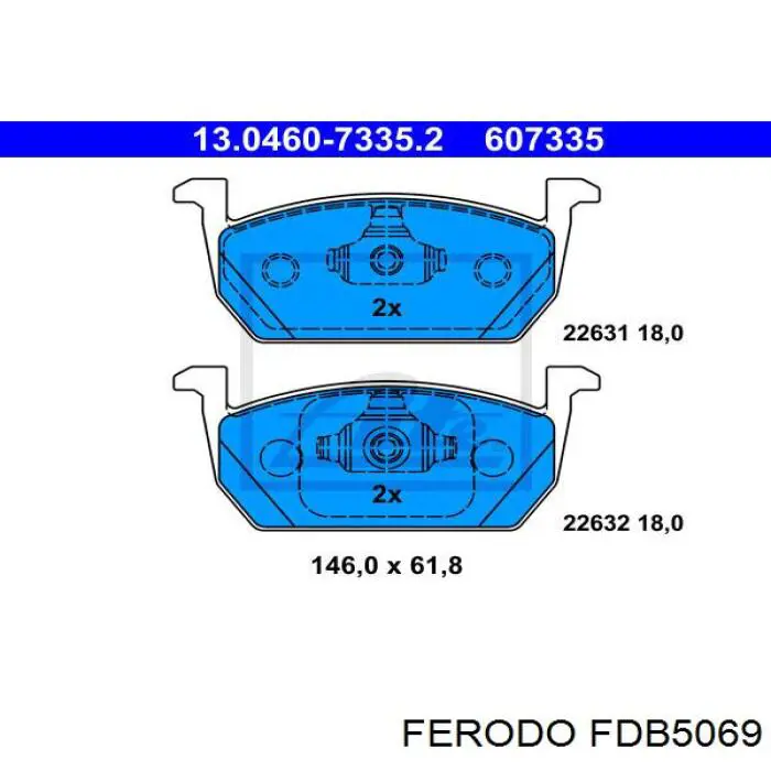 Klocki hamulcowe przednie tarczowe Ferodo FDB5069 cena, od 42,71 USD