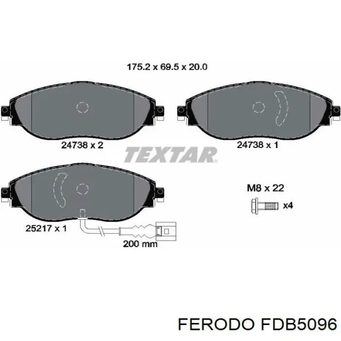 Klocki hamulcowe przednie tarczowe Ferodo FDB5096 cena, od 40,81 USD