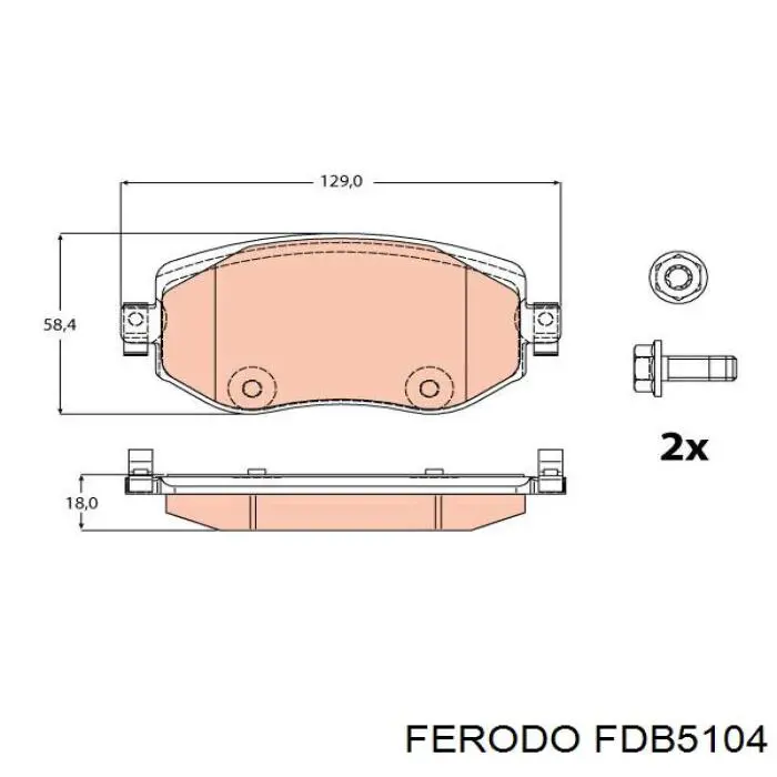 FDB5104 Ferodo Klocki hamulcowe przednie tarczowe