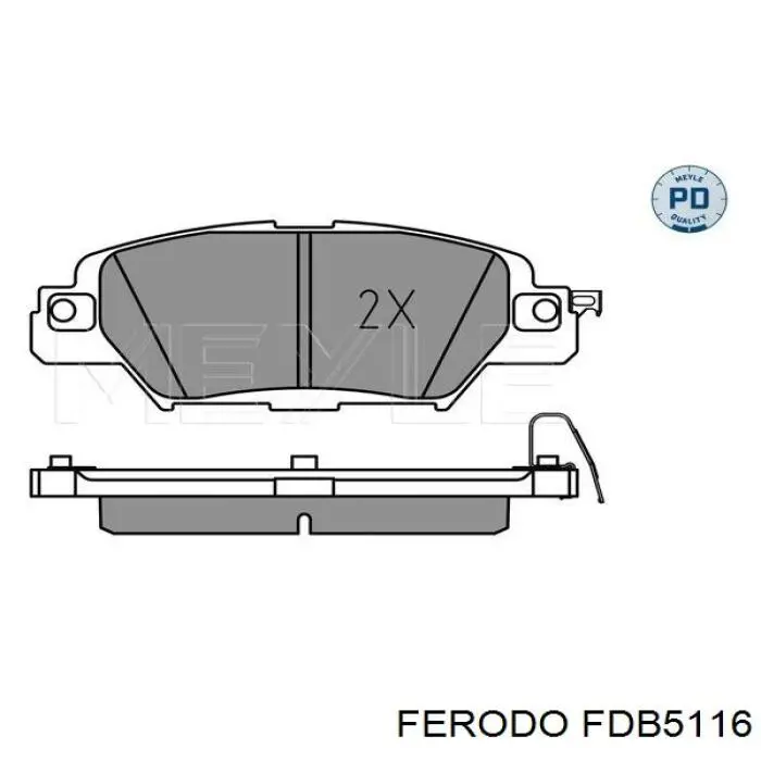 Do koszyka FDB5116 Ferodo Okładziny (klocki) do hamulców tarczowych tylne