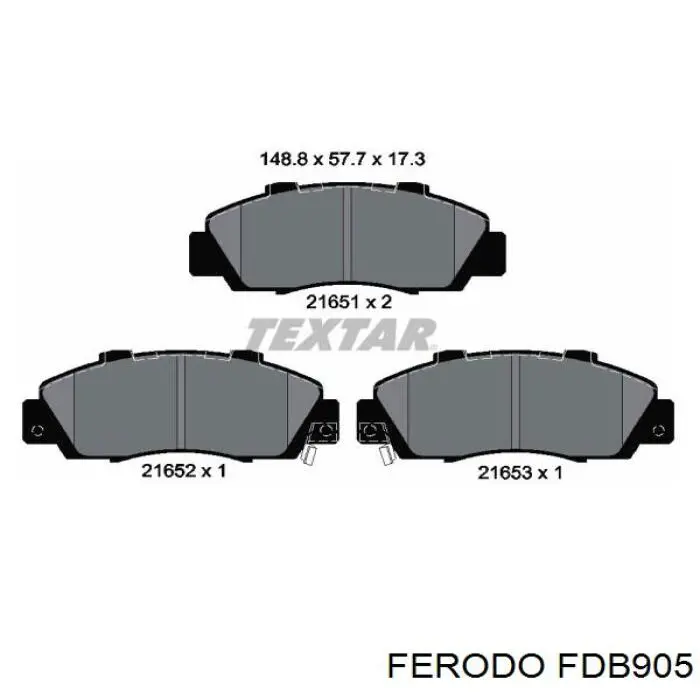 Klocki hamulcowe przednie tarczowe Ferodo FDB905 cena, od 31,59 USD