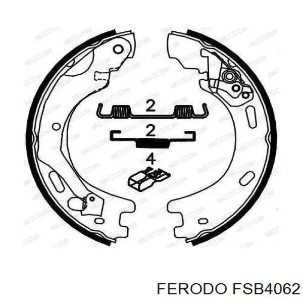Klocki hamulca ręcznego Ferodo FSB4062 cena, od 69,84 USD
