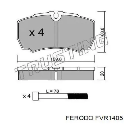FVR1405 Ferodo Okładziny (klocki) do hamulców tarczowych tylne