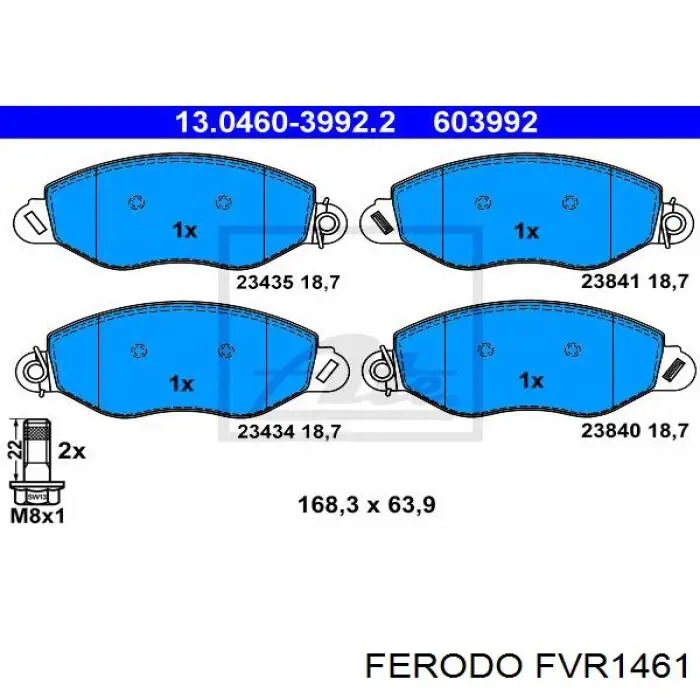 Klocki hamulcowe przednie tarczowe Ferodo FVR1461 cena, od 27,16 USD