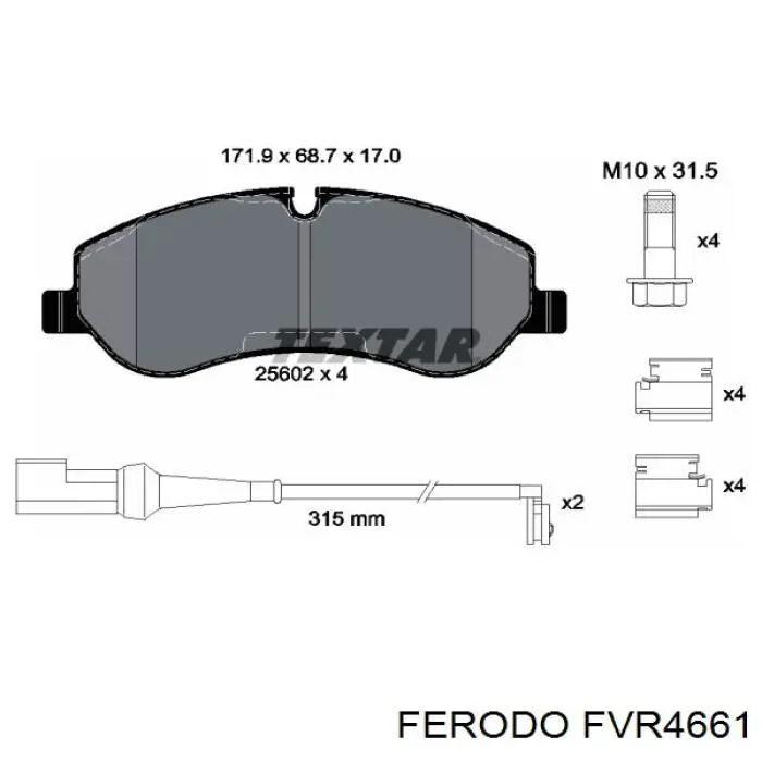 Klocki hamulcowe przednie tarczowe Ferodo FVR4661 cena, od 41,29 USD
