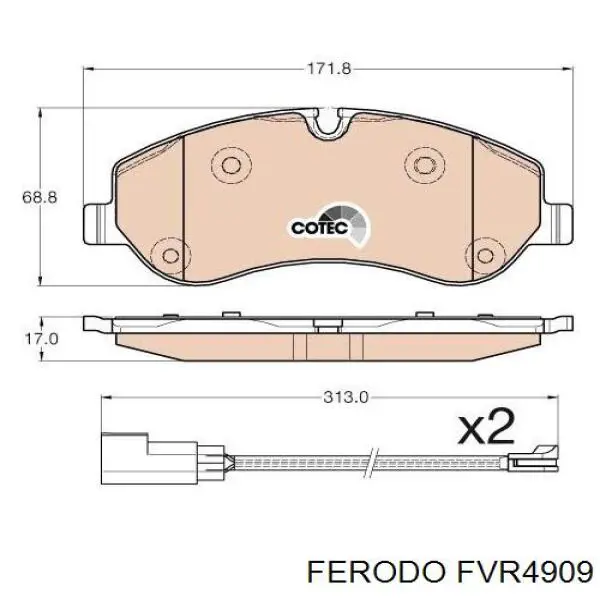 Klocki hamulcowe przednie tarczowe Ferodo FVR4909 cena, od 37,39 USD
