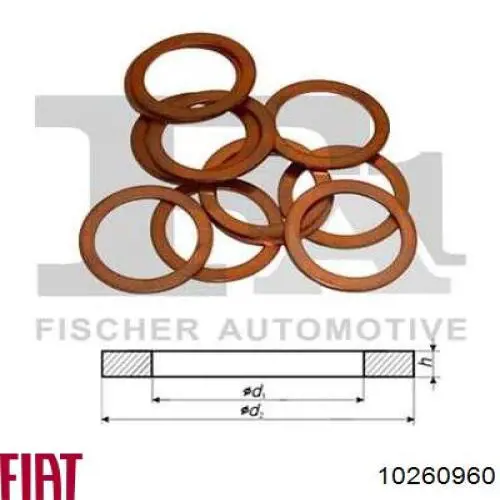 10260960 Fiat/Alfa/Lancia Uszczelka przewodu dopływu oleju do turbiny