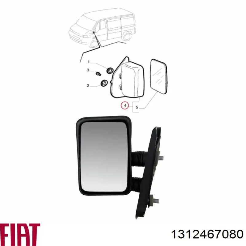 Lusterko wsteczne lewe Fiat/Alfa/Lancia 1312467080 cena, od 107,26 USD