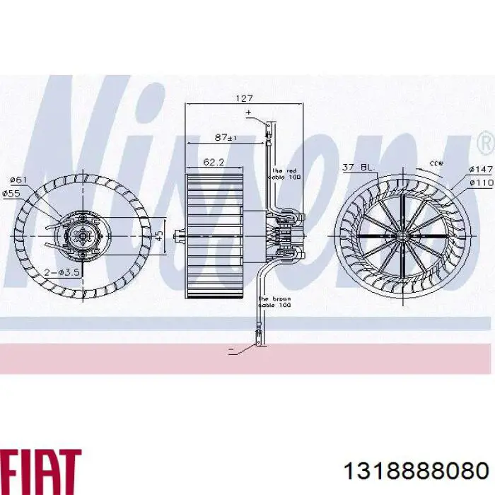 Silniczek wentylatora nagrzewnicy (ogrzewacza wnętrza) Fiat/Alfa/Lancia 1318888080 cena, od 57,67 USD