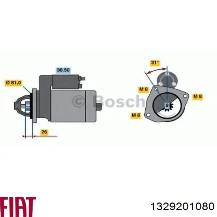 Do koszyka 1329201080 Fiat/Alfa/Lancia Rozrusznik
