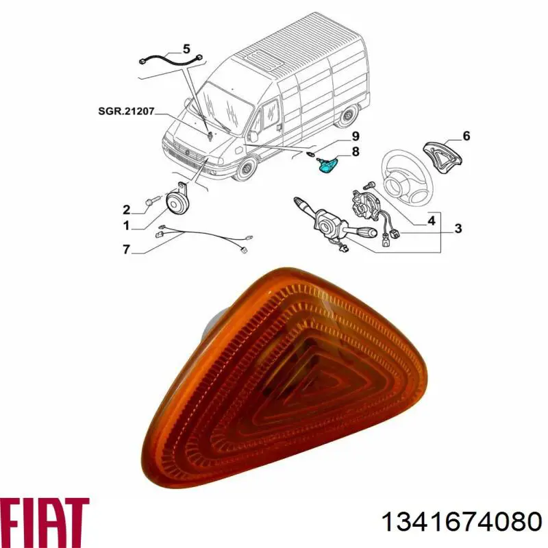 Powtarzacz kierunkowskazu na błotniku Fiat/Alfa/Lancia 1341674080 cena, od 16,28 USD