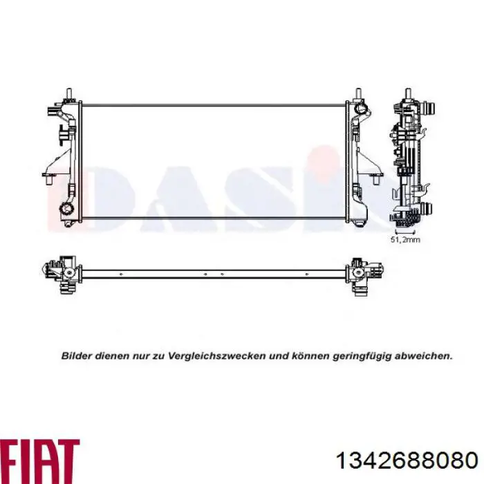 Do koszyka 1342688080 Fiat/Alfa/Lancia Chłodnica silnika