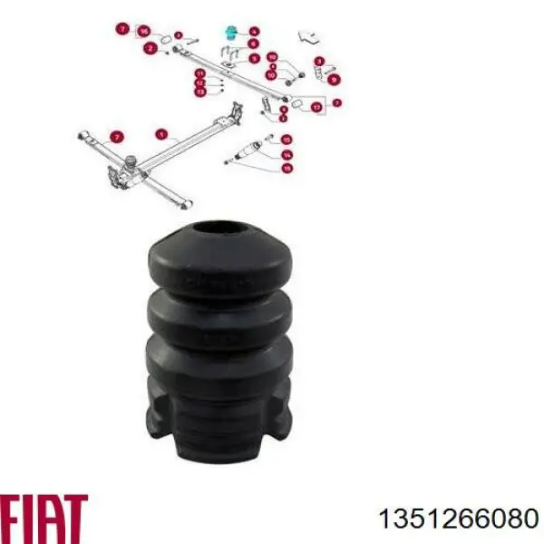 Odbój resoru tylnego Fiat/Alfa/Lancia 1351266080 cena, od 26,16 USD
