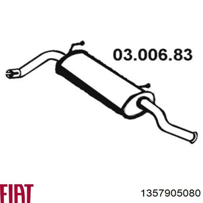 Tłumik, tylna część Fiat/Alfa/Lancia 1357905080 cena, od 94,05 USD