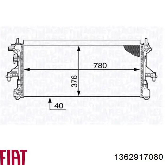 Chłodnica silnika Fiat/Alfa/Lancia 1362917080 cena, od 127,13 USD
