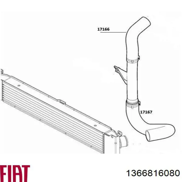 Do koszyka 1366816080 Fiat/Alfa/Lancia Przewód (króciec) intercoolera