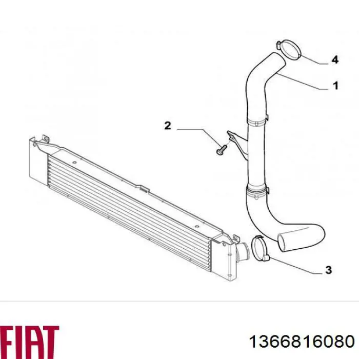 Przewód (króciec) intercoolera Fiat/Alfa/Lancia 1366816080 cena, od 34,90 USD