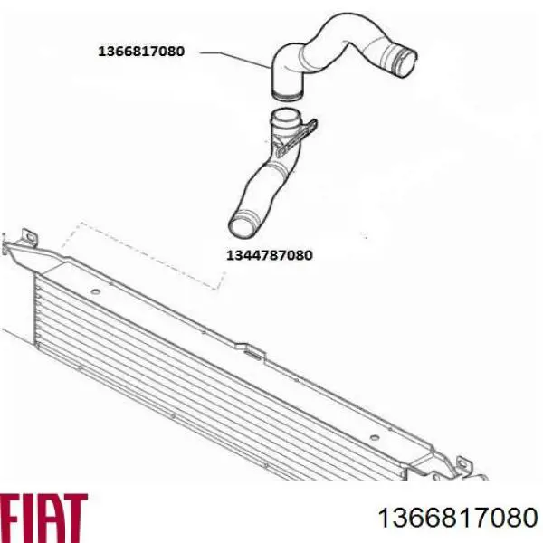 Do koszyka 1366817080 Fiat/Alfa/Lancia Przewód (króciec) intercoolera