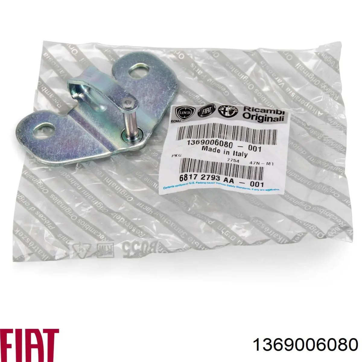 Zaczep zamka drzwi tylnych skrzydłowych lewy dolny Fiat/Alfa/Lancia 1369006080 cena, od 7,24 USD