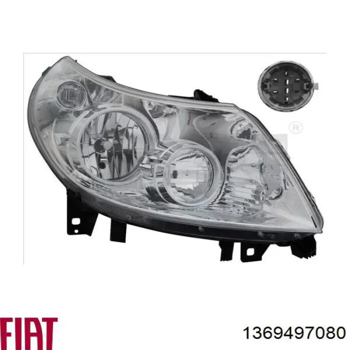 Reflektor lewy 1369497080 Fiat/Alfa/Lancia