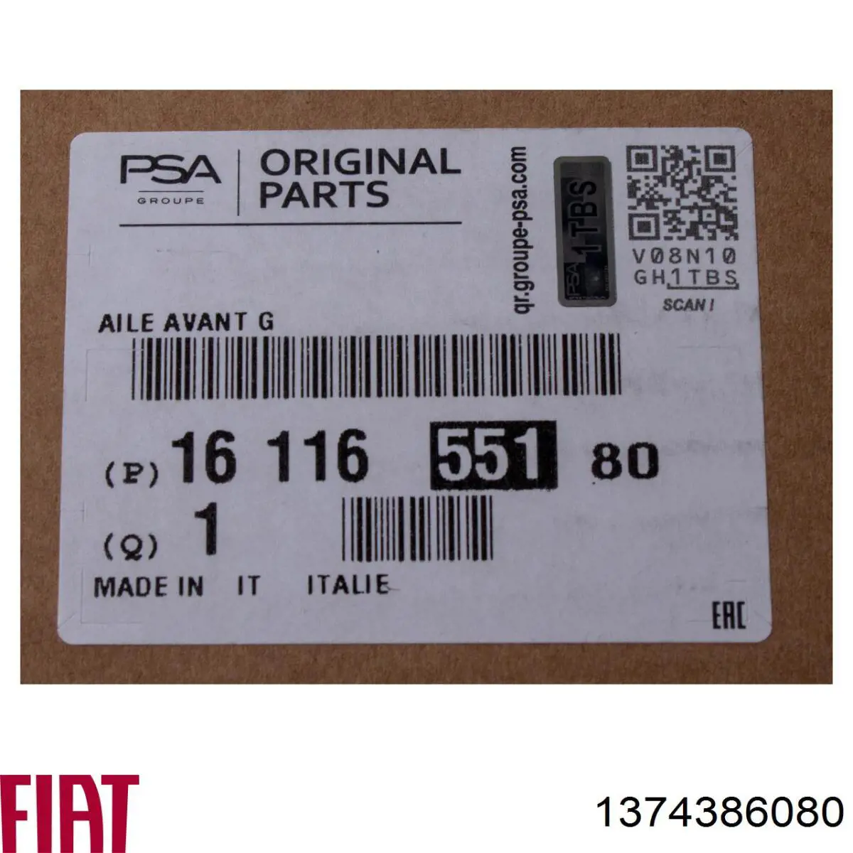 Błotnik przedni lewy Fiat/Alfa/Lancia 1374386080 cena, od 170,26 USD