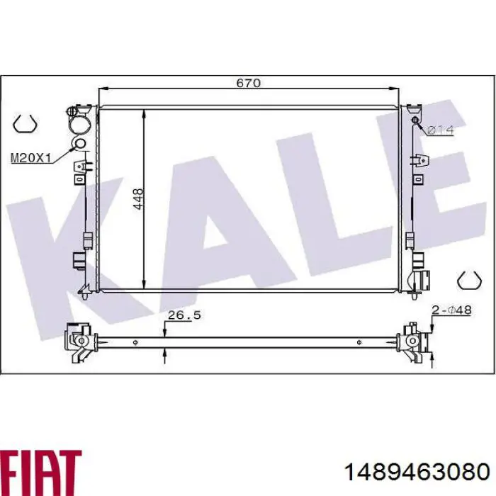 Do koszyka 1489463080 Fiat/Alfa/Lancia Chłodnica silnika