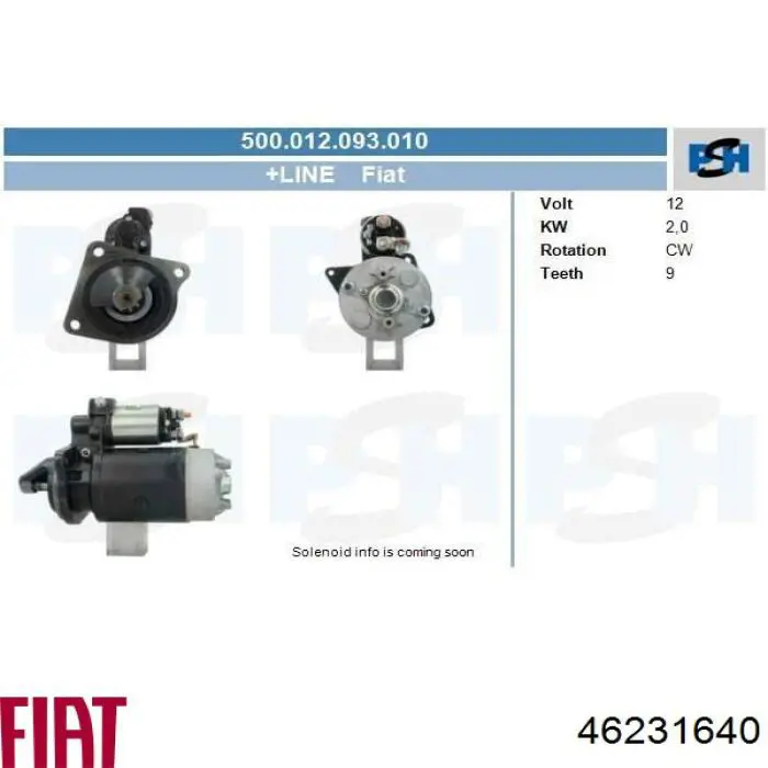 46231640 Fiat/Alfa/Lancia Rozrusznik