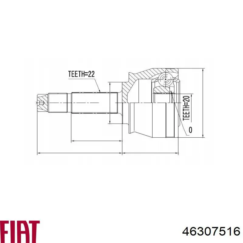 Przegub homokinetyczny przedni zewnętrzny 46307516 Fiat/Alfa/Lancia