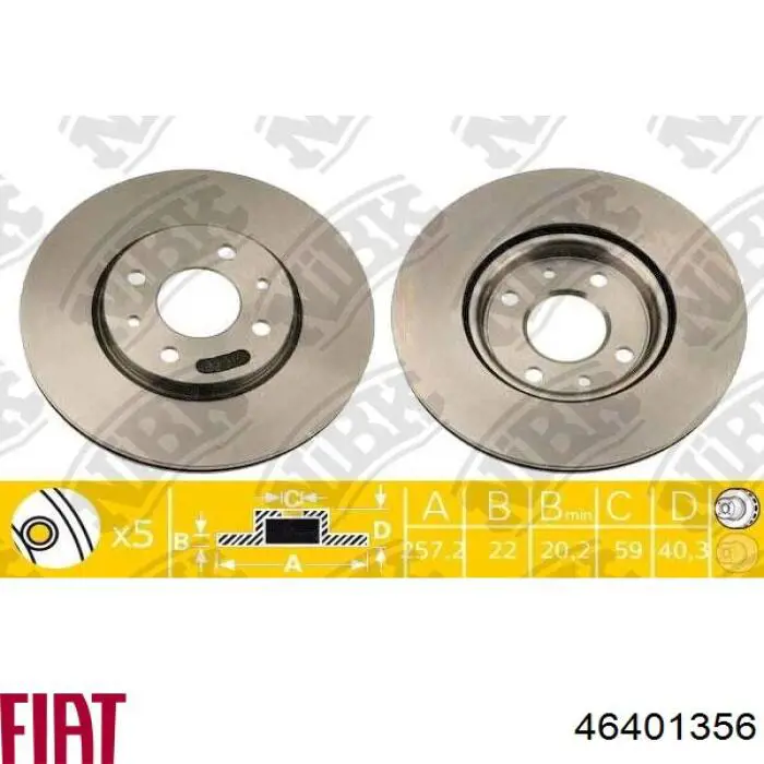 Tarcza hamulcowa przednia Fiat/Alfa/Lancia 46401356
