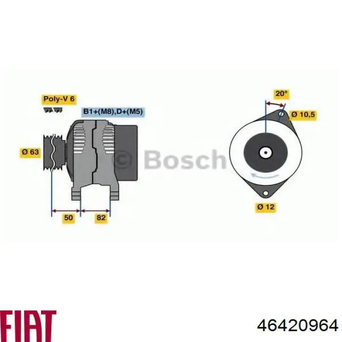 Do koszyka 63321616 Fiat/Alfa/Lancia Alternator