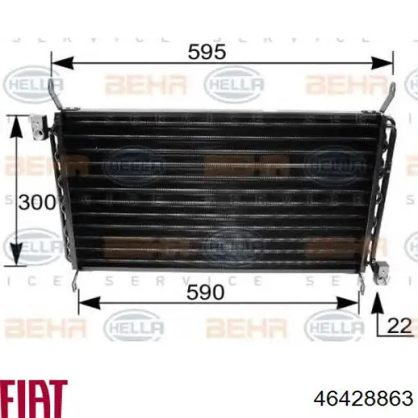 46428863 Fiat/Alfa/Lancia chłodnica klimatyzacji