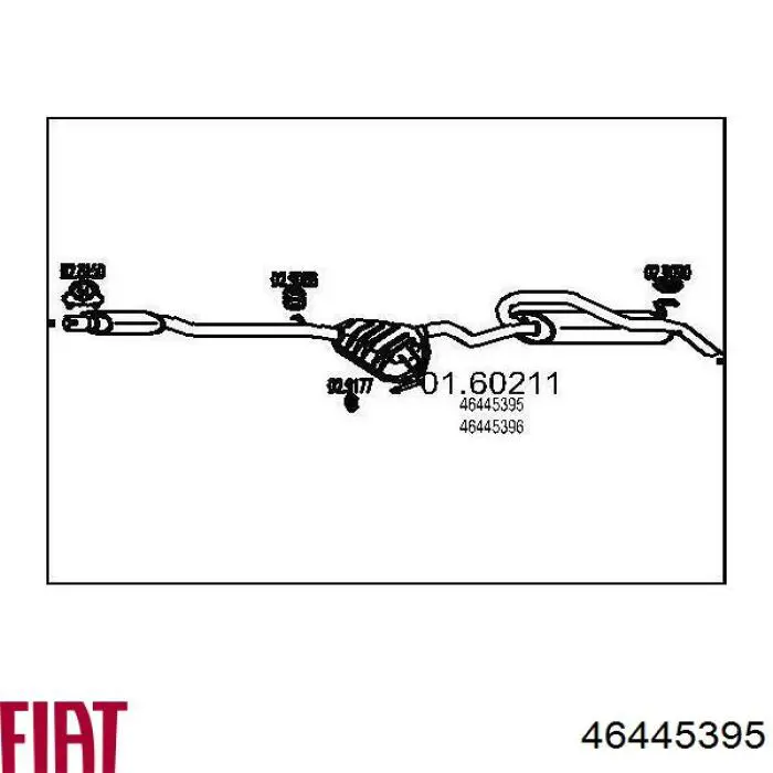 46445395 Fiat/Alfa/Lancia Tłumik, tylna część