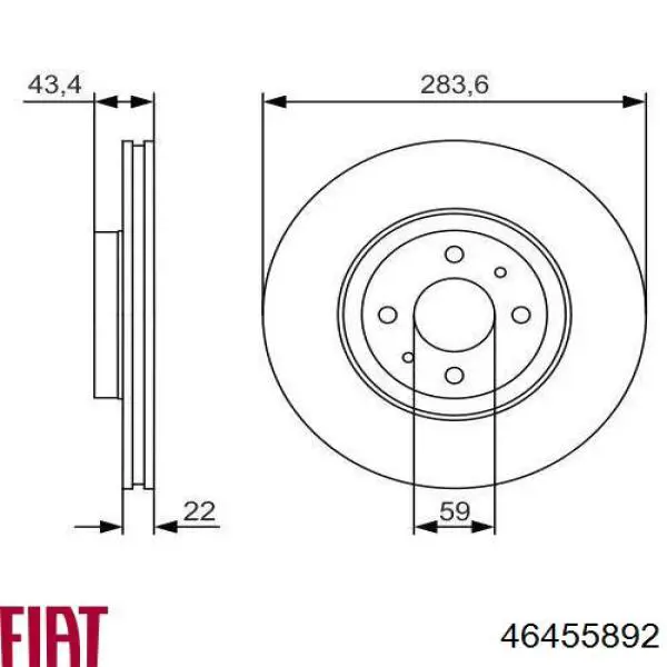 Do koszyka 46455892 Fiat/Alfa/Lancia Tarcza hamulcowa przednia
