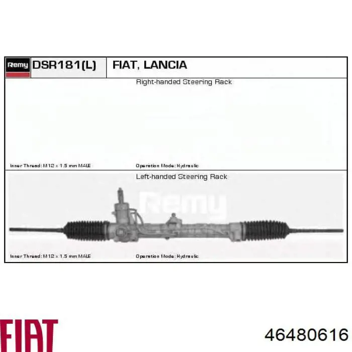 Listwa kierownicza (maglownica) Fiat/Alfa/Lancia 46480616 cena, od 123,17 USD